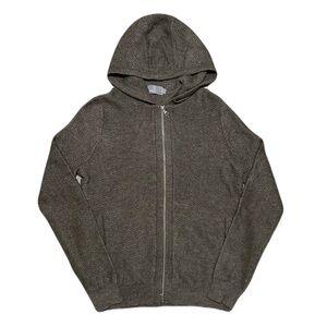 Vince Mens Alpaca Wool Full Zip Sweater Cardigan Hoodie Olive Green Size Small